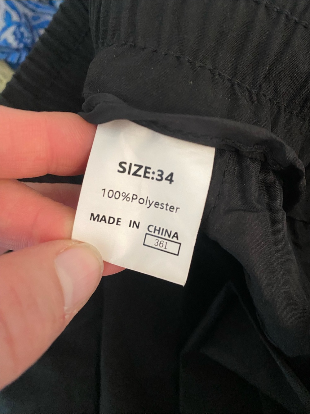 Men's Black Cargo Pants with Elastic Waist and Utility Pockets - Picture 9 of 9